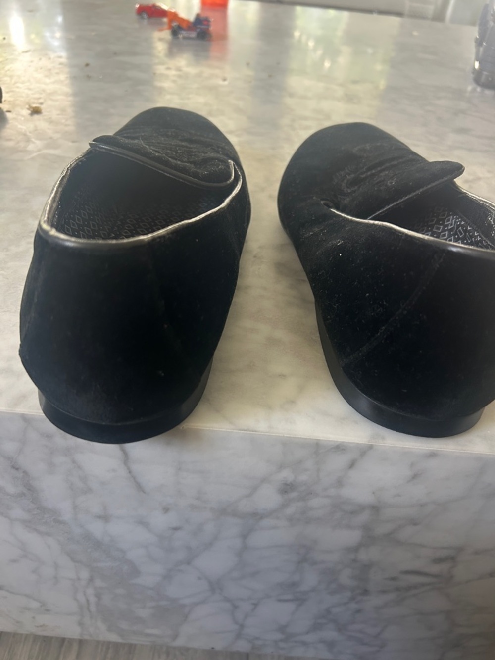 Prada Black Velvet Embroidered Slip-On Loafers Sz 9 - Picture 7 of 8